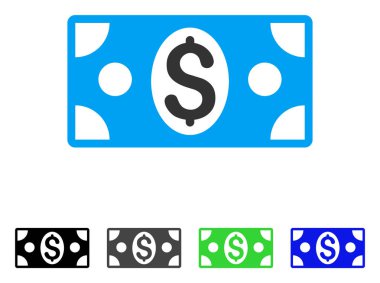 Doları banknot düz simgesi