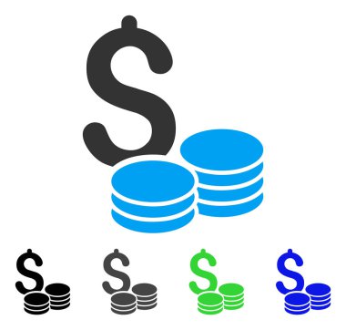 Dolar paraları düz simgesi