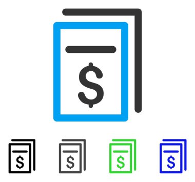 Faturalar düz simgesi