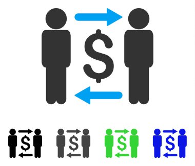 Para değiştiriciler düz simgesi