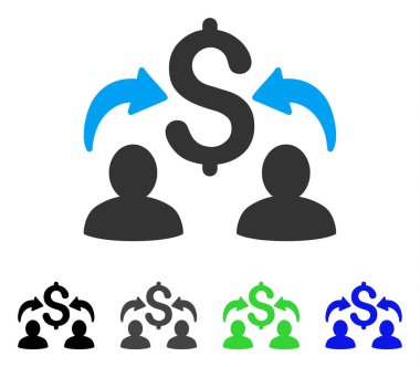 Para değiştiriciler düz simgesi