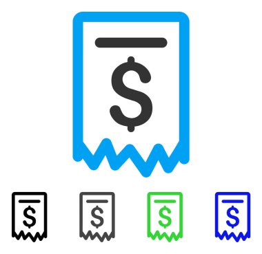 Ödeme makbuzu düz simgesi