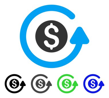 Geri ödeme düz simgesi