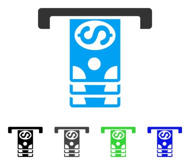 Banknot düz simgesi çekilme