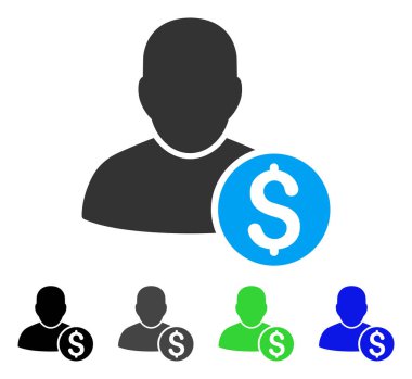 İşadamı Düz Simge