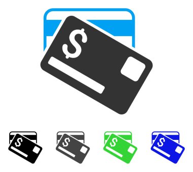 kredi kartları düz simgesi