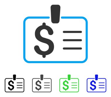 Doları rozet düz simgesi
