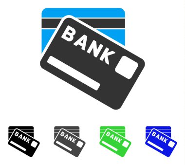 Banka kartları düz simgesi