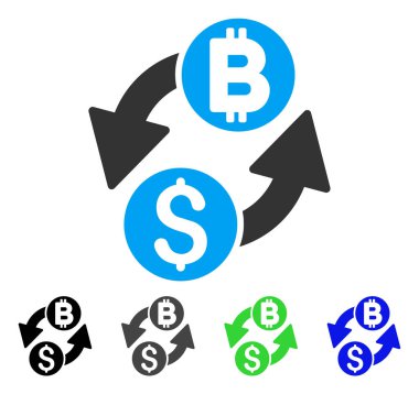 Doları Bitcoin Exchange düz simgesi
