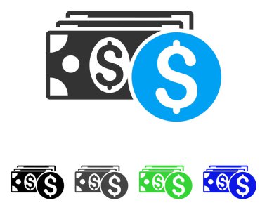 Doları nakit düz simgesi