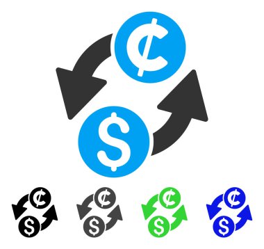 Doları Cent Exchange düz simgesi