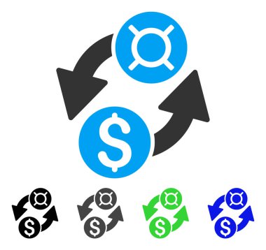 Dolar Döviz Alım Satım düz simgesi