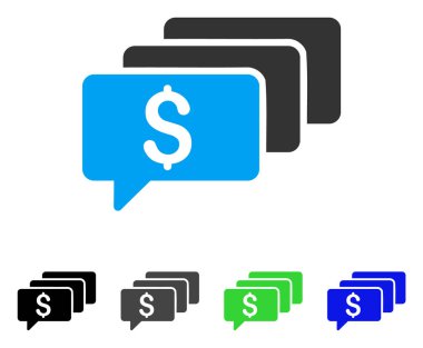 Para iletileri düz simgesi