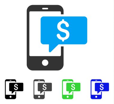 Para telefon Sms düz simgesi