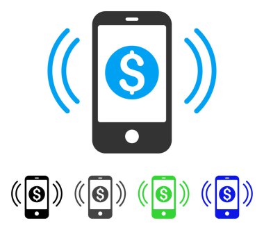 Ödeme telefon yüzük düz simgesi