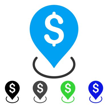 Banka yerleşim düz simgesi