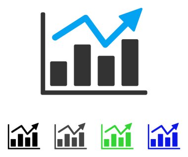 Çubuk grafik eğilim düz simgesi