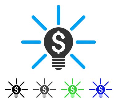 İş fikri ampul düz simgesi