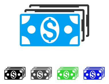 Doları banknot düz simgesi