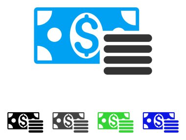 Doları nakit düz simgesi