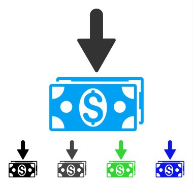 Doları banknot düz simgesini