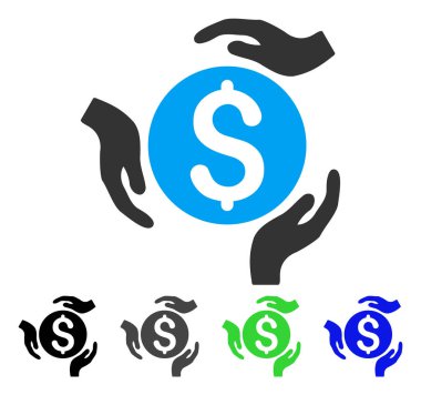 Para bakım el düz simgesi