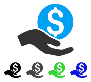 Para bağış düz simgesi