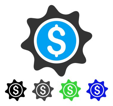 Para etiket düz simgesi