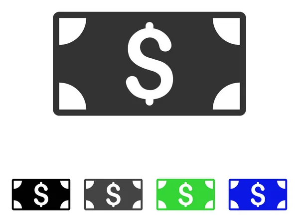 Ikona z płaskim banknot Dolar — Wektor stockowy