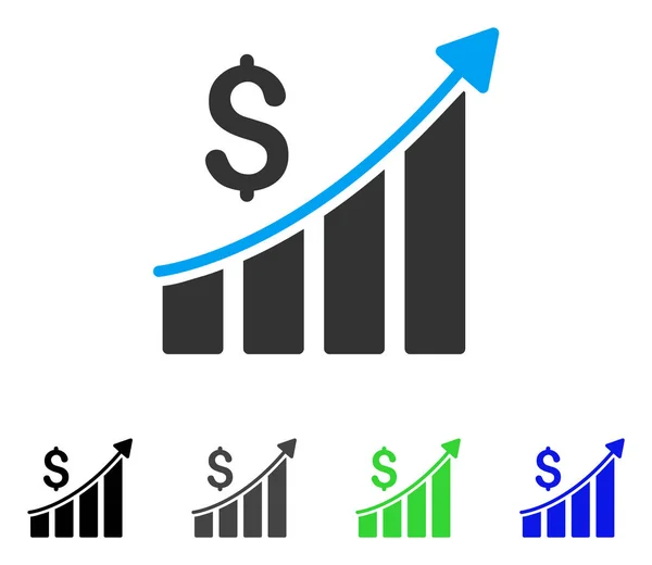 Grafico di crescita delle vendite Icona piatta — Vettoriale Stock