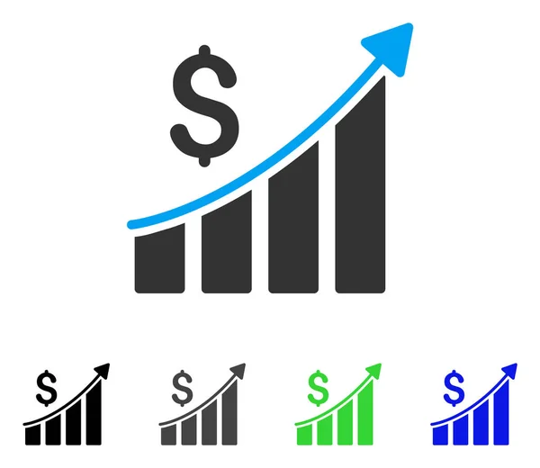 Знак роста продаж плоский барный график — стоковый вектор