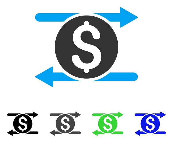 Peníze výměnu ploché ikony — Stockový vektor