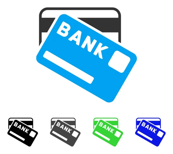 Τράπεζα κάρτες επίπεδη εικονίδιο — Διανυσματικό Αρχείο