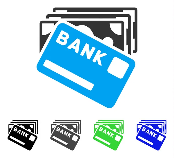 Krediet geld platte pictogram — Stockvector