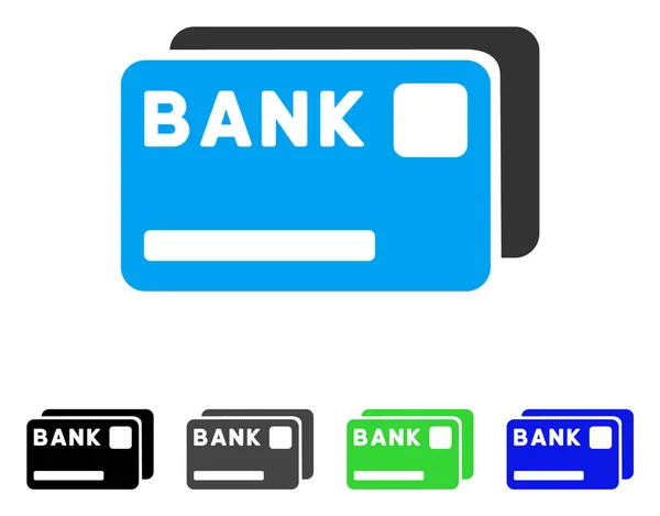 Bankovní karty ploché ikony — Stockový vektor