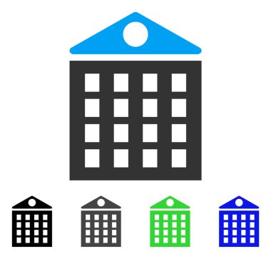 Çok katlı ev düz simgesi