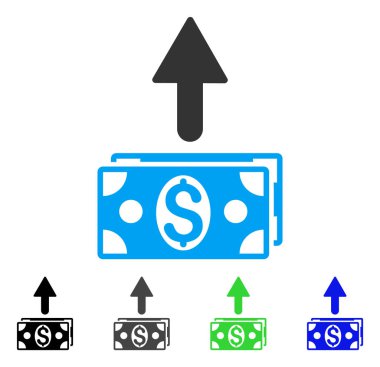 Banknot düz simgesi göndermek