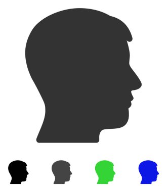 Adam profil düz simgesi