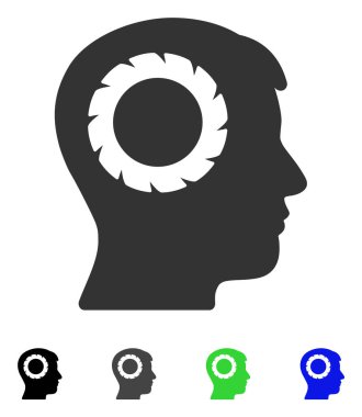 İnsan hafızası tekerlek düz simgesi