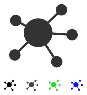 Ağ bağlantıları düz simgesi
