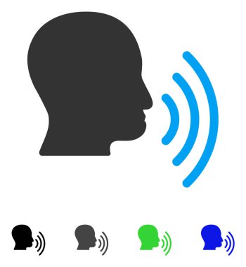 Kişi konuşma dalgaları düz simgesini