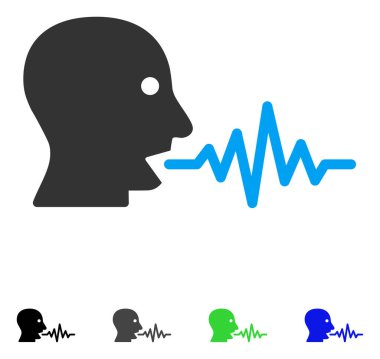 Konuşan kullanıcı sinyal düz simgesi