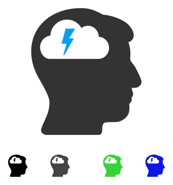 beyin fırtınası düz simgesi