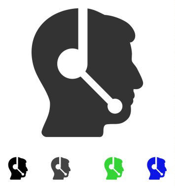 Çağrı Merkezi operatörü düz simgesi