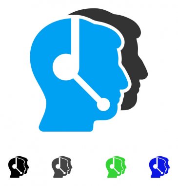 Çağrı merkezi operatörleri düz simgesi