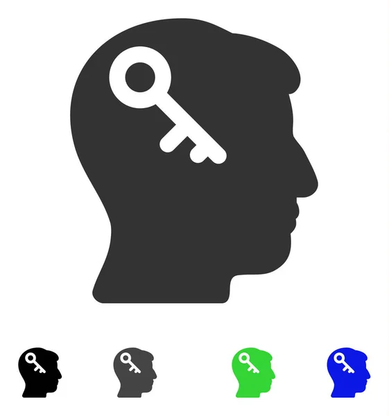 Icône plate de clé de tête — Image vectorielle
