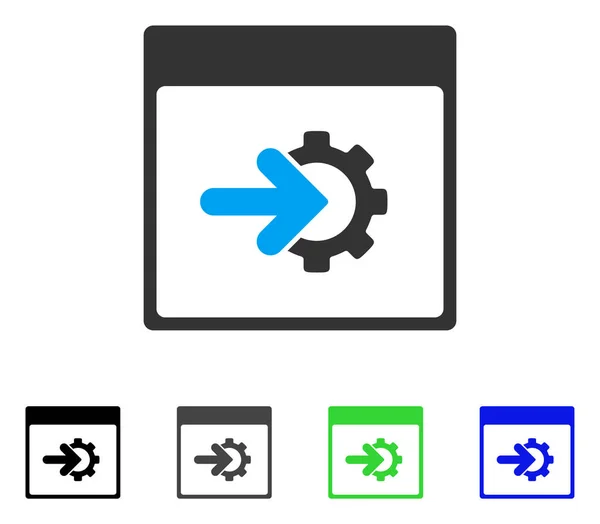 Cog Integration Kalender Side flad ikon – Stock-vektor