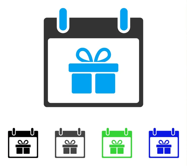 Geschenk-Box Kalender Tag flache Symbol — Stockvektor