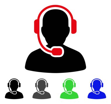 Çağrı Merkezi operatörü düz simgesi