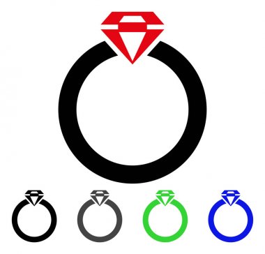 elmas yüzük düz simgesi